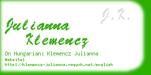 julianna klemencz business card